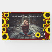 Zonnebloemen Nationale GraduPartij Maroon Spandoek (Horizontaal)