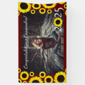 Zonnebloemen Nationale GraduPartij Maroon Spandoek (Verticaal)