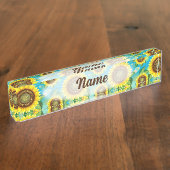 Zonnebloemen Natuur Flora Naambordje (Zijkant)