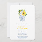 Zonnebloemen Navy Blauwe En Gele Oefenavondeten Kaart (Voorkant)