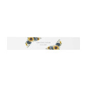 Zonnebloemen Navy Blue Floral Rustic Wedding Uitnodigingen Wikkel (Vlak)