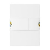 Zonnebloemen Navy Blue Floral Rustic Wedding Uitnodigingen Wikkel (Achterkant Voorbeeld)