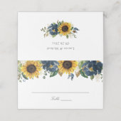Zonnebloemen Navy Blue Flowers Weddenschapskaart Plaatskaartje (Buitenkant ongevouwen)