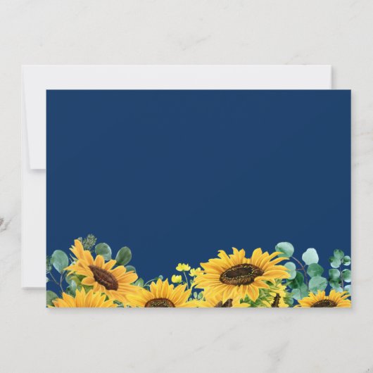 Zonnebloemen Navy Blue Photo Afstuderen Celebratio Kaart (Achterkant)