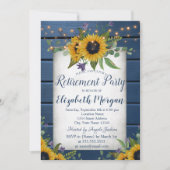 Zonnebloemen Navy Blue Wood Retirement Kaart (Voorkant)