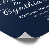 zonnebloemen navyblauw bruidsdouche welkomstbord poster (Hoek)