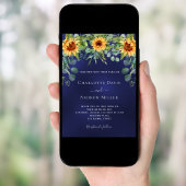 Zonnebloemen navyblauw eucalyptusgroen kaart