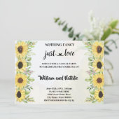 Zonnebloemen Niets Fancy gewoon Liefde Elopement Kaart (Staand voorkant)