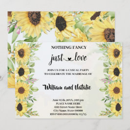 Zonnebloemen Niets Fancy gewoon Liefde Elopement Kaart