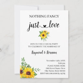 Zonnebloemen Niets Fancy gewoon Liefde Elopement Kaart