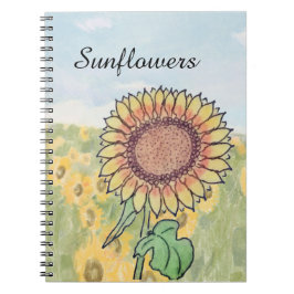Zonnebloemen  notitieboek