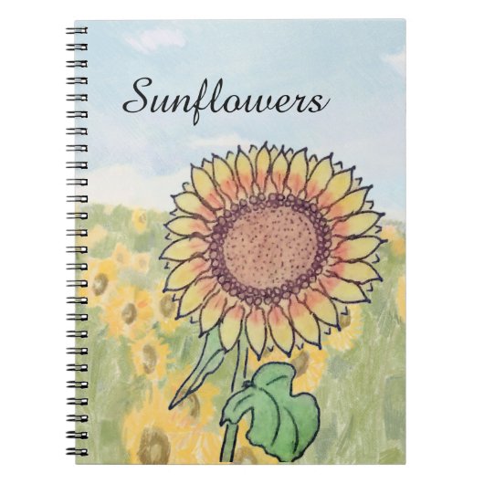 Zonnebloemen  notitieboek (Voorkant)