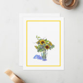 Zonnebloemen Notitiekaartje (Voorkant / Achterkant in situ)
