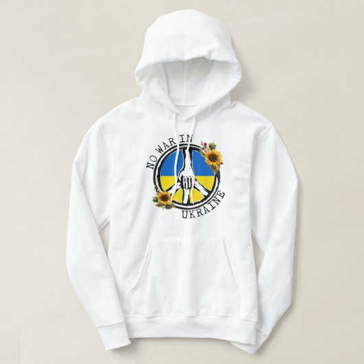 Zonnebloemen Oekraïense vlag geen oorlog in Oekraï Hoodie (Design voorkant)