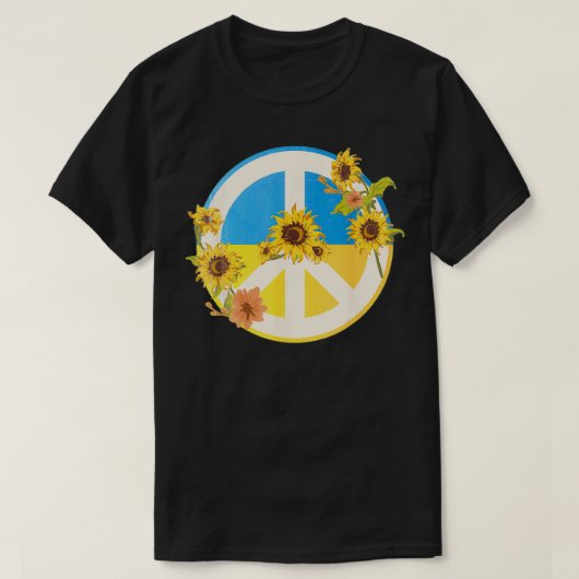 Zonnebloemen Oekraïense vlag Ik sta voor Oekraïne T-shirt (Design voorkant)