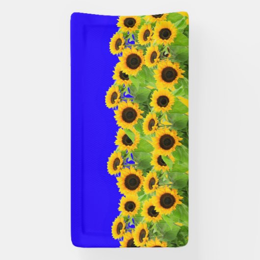 Zonnebloemen Oekraïense vlag kleuren Banner Suppor (Verticaal)