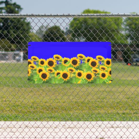 Zonnebloemen Oekraïense vlag kleuren Banner Suppor (Insitu)