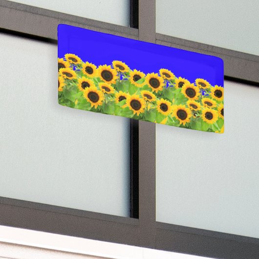 Zonnebloemen Oekraïense vlag kleuren Banner Suppor (Buitenkant Gebouw)
