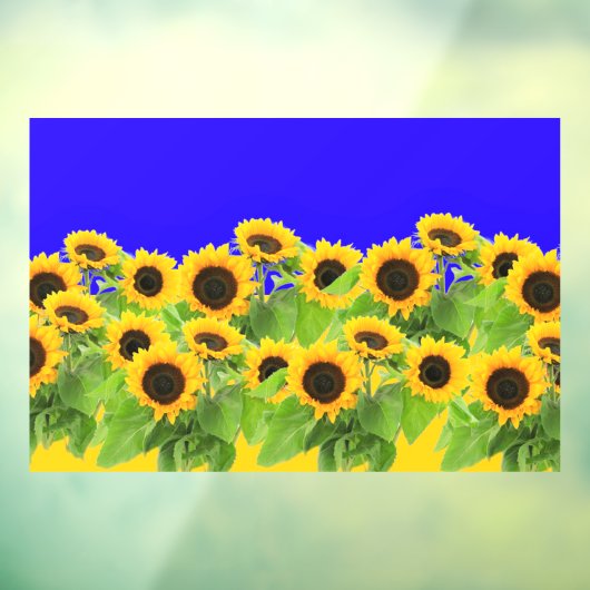 Zonnebloemen Oekraïense vlag Kleuren Venster Cling Raamsticker (Vel 3)