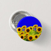 Zonnebloemen Oekraïne Button met vlagkleuren - Vri (Voorkant /achterkant)