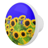 Zonnebloemen - Oekraïne - Vlaggenvrijheid Oekraïne Keramische Knop (Rechts)