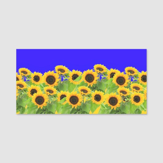 Zonnebloemen - Oekraïne - Vlaggenvrijheid Oekraïne Naamplaatje (Voorkant)