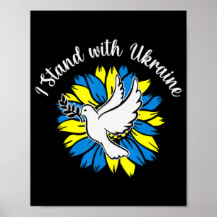 Zonnebloemen Oekraïnse vlag doet Oekraïne waar ik  Poster