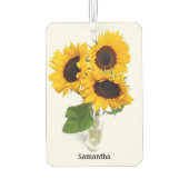 Zonnebloemen of uw foto op de eigen naam luchtverfrisser (Achterkant)