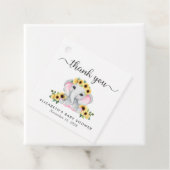 Zonnebloemen olifant baby meisje douche dank u bedankjes labels (In situ)