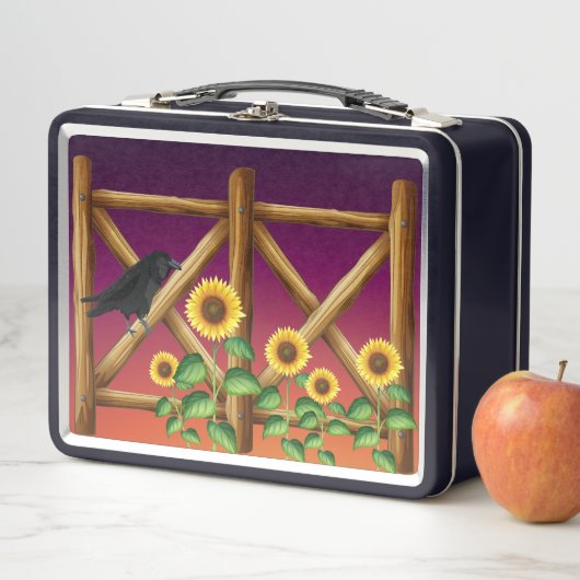 Zonnebloemen Omheining Kroes Ravens Lunch Box (In situ)