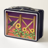 Zonnebloemen Omheining Kroes Ravens Lunch Box (Voorkant)