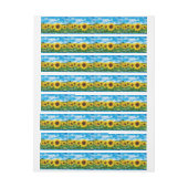 Zonnebloemen Omwikkelbaar Adreslabel (Vel)