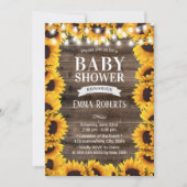  zonnebloemen omwoeld Barn Wood Baby shower Kaart (Voorkant)