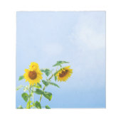 Zonnebloemen onder de blauwe hemel notitieblok (Voorkant)