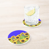 Zonnebloemen Onderzetter Oekraïense vlag kleuren (Zijkant)