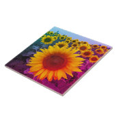 Zonnebloemen Oogst bloemen van heldere kleuren Tegeltje (Zijkant)