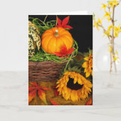 Zonnebloemen oogst herfst kaart (Gele Bloem)