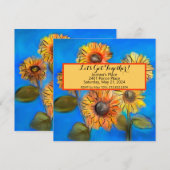 Zonnebloemen Oorspronkelijke Casual Uitnodiging (Voorkant / Achterkant)