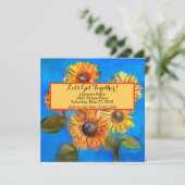 Zonnebloemen Oorspronkelijke Casual Uitnodiging (Staand voorkant)