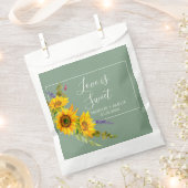 Zonnebloemen op Basil Wedding Favor Bag Bedankzakje (Geknipt)