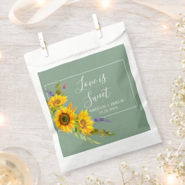 Zonnebloemen op Basil Wedding Favor Bag Bedankzakje