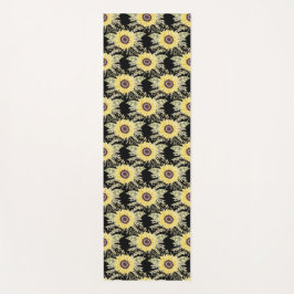 Zonnebloemen op Black Yoga Mat