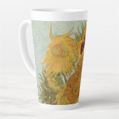 Zonnebloemen(op blauw)-Vincent van Gogh Latte Mok (Linkerhoek)
