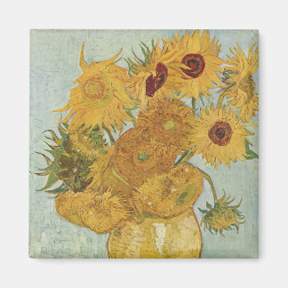 Zonnebloemen(op blauw)-Vincent van Gogh Magneet