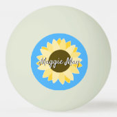 Zonnebloemen op Blauwe pongbal Pingpongbal (Achterkant)