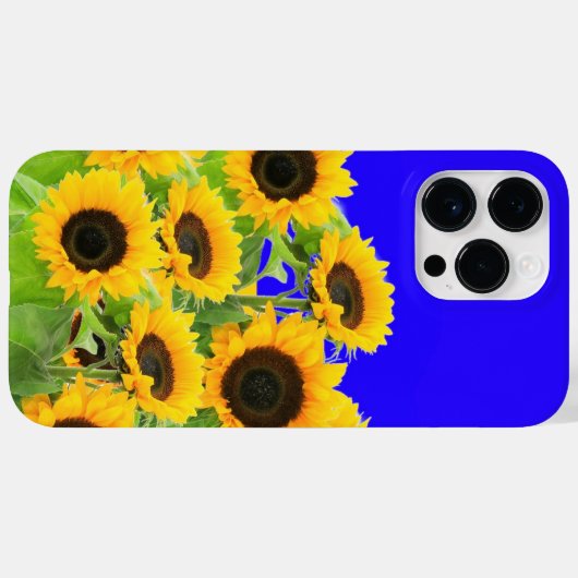 Zonnebloemen op Blue Sky iPhone Case (Achterkant (horizontaal))