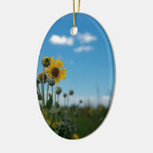 Zonnebloemen op Blue Sky Keramisch Ornament (Links)