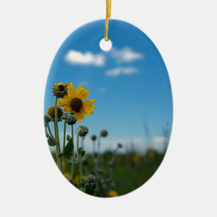 Zonnebloemen op Blue Sky Keramisch Ornament