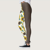 Zonnebloemen op bruin 1/2 & 1/2 leggings (Links)