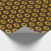 zonnebloemen op bruin cadeaupapier (Hoek)